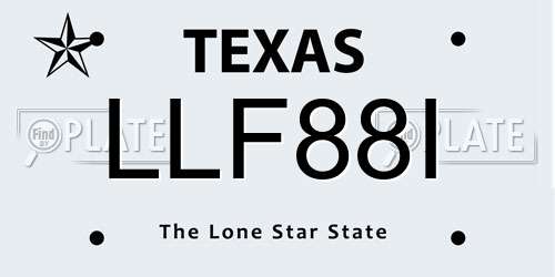 LLF88I Texas License Plate