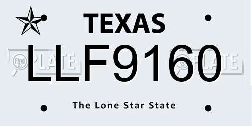 LLF9160 Texas License Plate