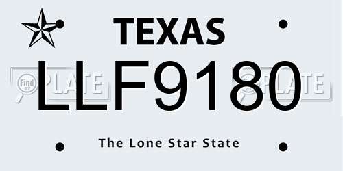 LLF9180 Texas License Plate