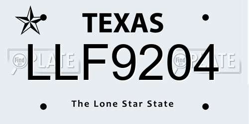 LLF9204 Texas License Plate