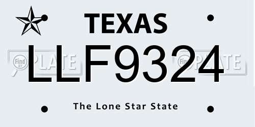 LLF9324 Texas License Plate