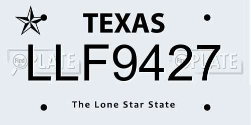 LLF9427 Texas License Plate