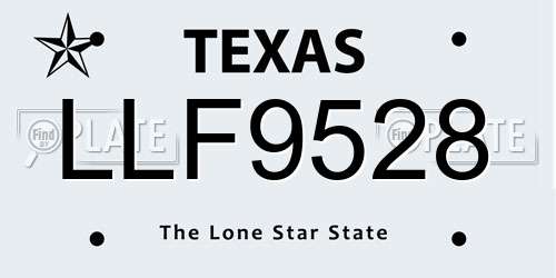 LLF9528 Texas License Plate
