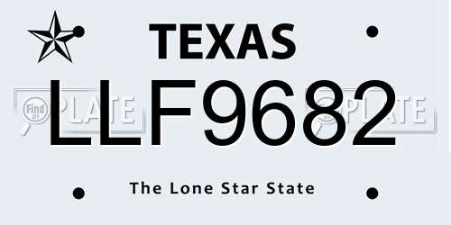 LLF9682 Texas License Plate