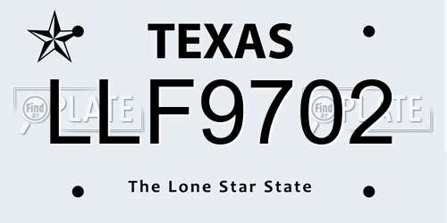 LLF9702 Texas License Plate