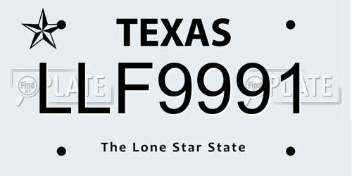 LLF9991 Texas License Plate