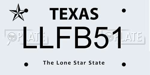 LLFB51 Texas License Plate