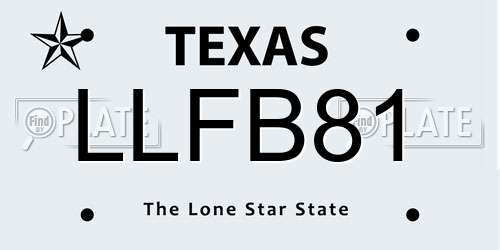 LLFB81 Texas License Plate