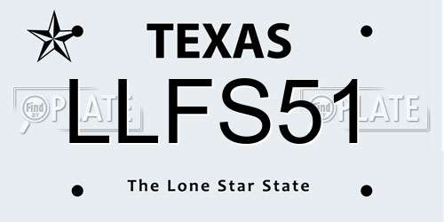 LLFS51 Texas License Plate