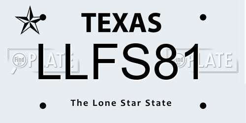 LLFS81 Texas License Plate