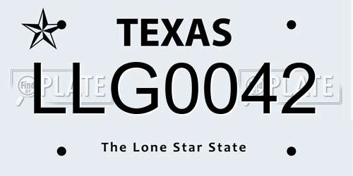 LLG0042 Texas License Plate