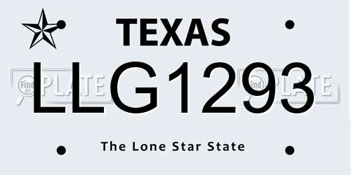 LLG1293 Texas License Plate