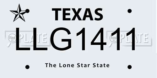 LLG1411 Texas License Plate