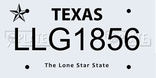 LLG1856 Texas License Plate