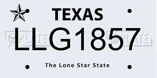 LLG1857 Texas License Plate