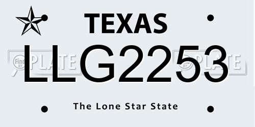 LLG2253 Texas License Plate
