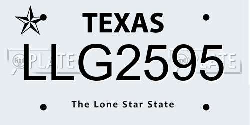 LLG2595 Texas License Plate
