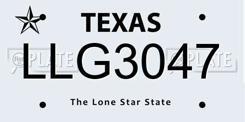 LLG3047 Texas License Plate