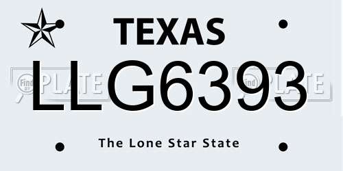 LLG6393 Texas License Plate
