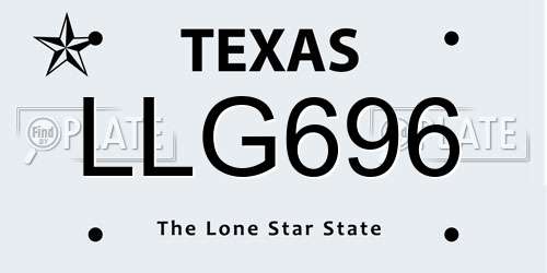 LLG696 Texas License Plate