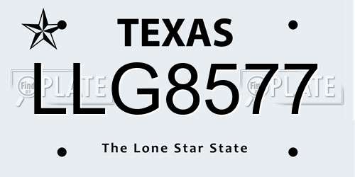 LLG8577 Texas License Plate