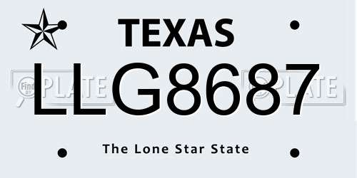 LLG8687 Texas License Plate