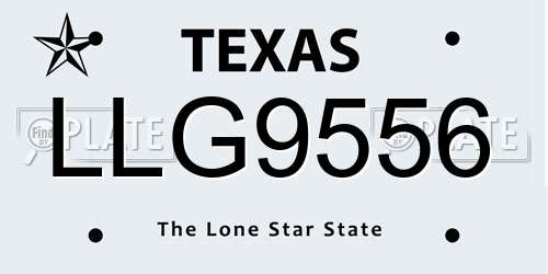 LLG9556 Texas License Plate