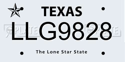 LLG9828 Texas License Plate