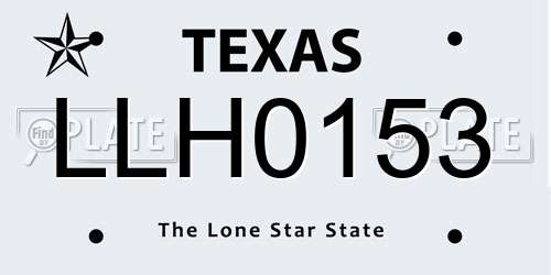 LLH0153 Texas License Plate