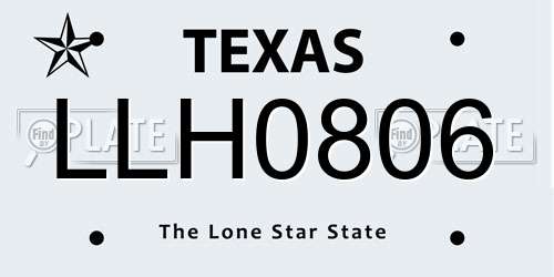 LLH0806 Texas License Plate