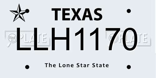 LLH1170 Texas License Plate