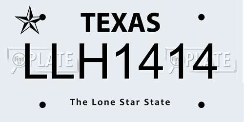 LLH1414 Texas License Plate