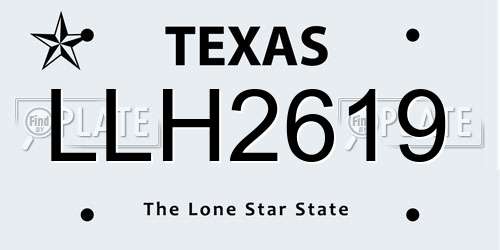 LLH2619 Texas License Plate