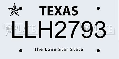 LLH2793 Texas License Plate