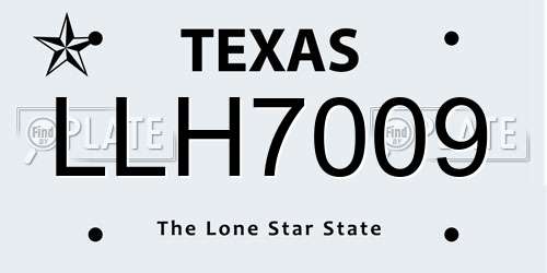 LLH7009 Texas License Plate