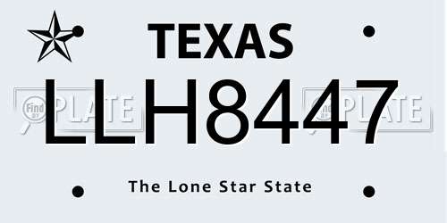 LLH8447 Texas License Plate