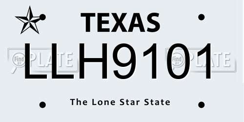 LLH9101 Texas License Plate
