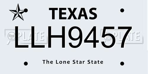 LLH9457 Texas License Plate
