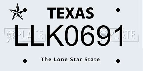 LLK0691 Texas License Plate