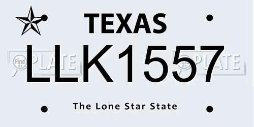 LLK1557 Texas License Plate