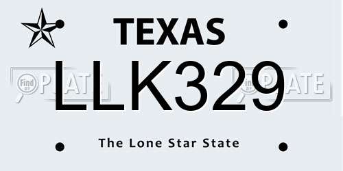 LLK329 Texas License Plate