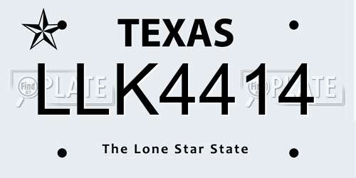 LLK4414 Texas License Plate