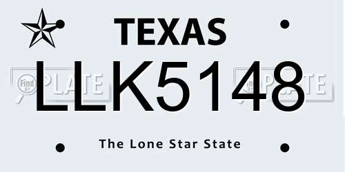 LLK5148 Texas License Plate