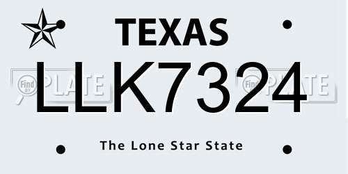 LLK7324 Texas License Plate