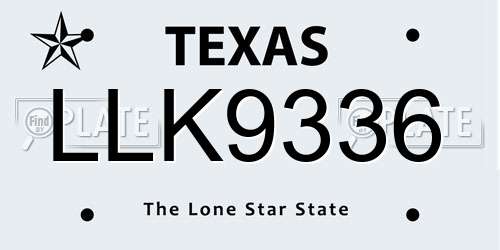 LLK9336 Texas License Plate