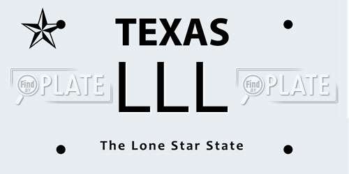 LLL Texas License Plate