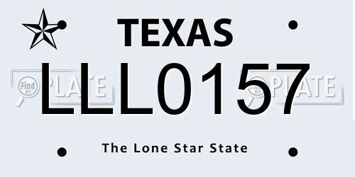 LLL0157 Texas License Plate