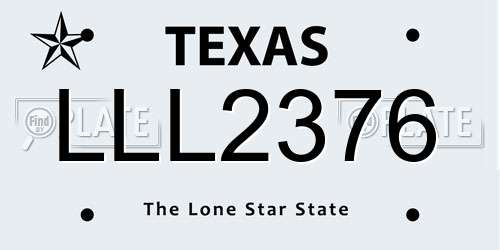 LLL2376 Texas License Plate