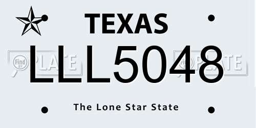 LLL5048 Texas License Plate