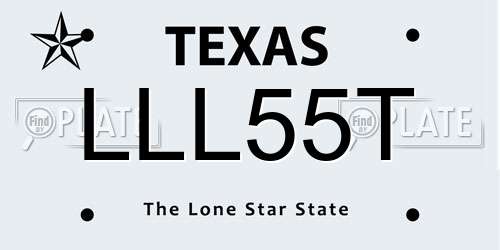 LLL55T Texas License Plate